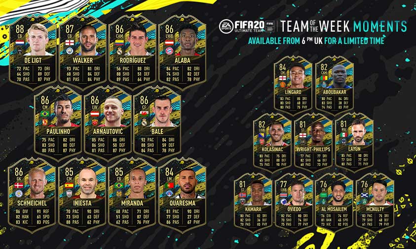 FIFA 20 Team of the Week Moments Announced