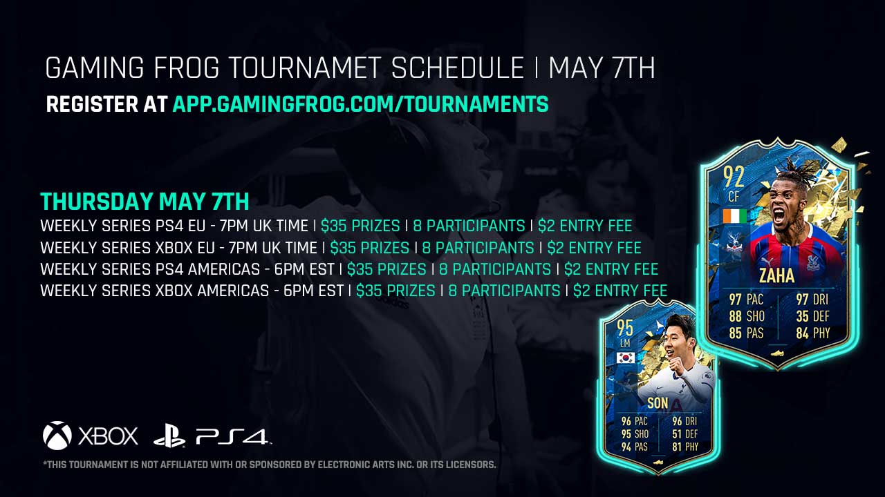Gaming Frog FIFA 20 Tournament Schedule May 7